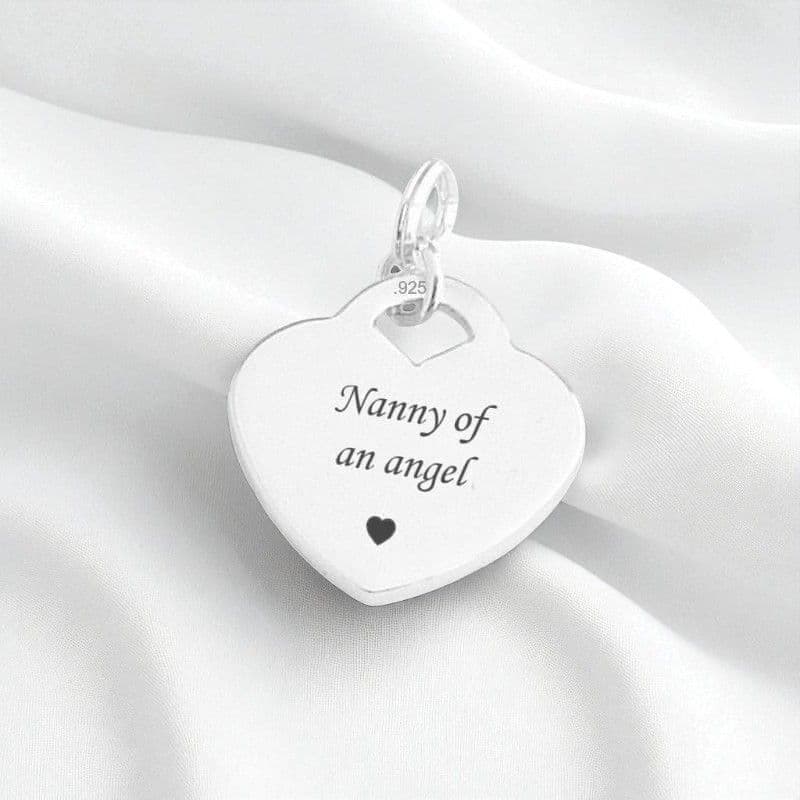 Nanny of an Angel Charm, Sterling Silver Heart | Someone Remembered