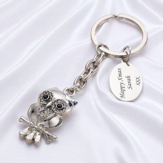 Engravable Owl Keyring | Someone Remembered