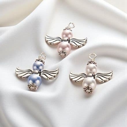 Pearl Guardian Angel Charm