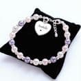 Pearl Memorial Bracelet with Engraved Heart | Someone Remembered
