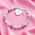 Pearl Memorial Bracelet with Engraved Heart | Someone Remembered
