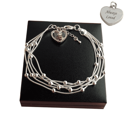 Permanent Photo, Multi Chain Bracelet , Personalised, Engraving