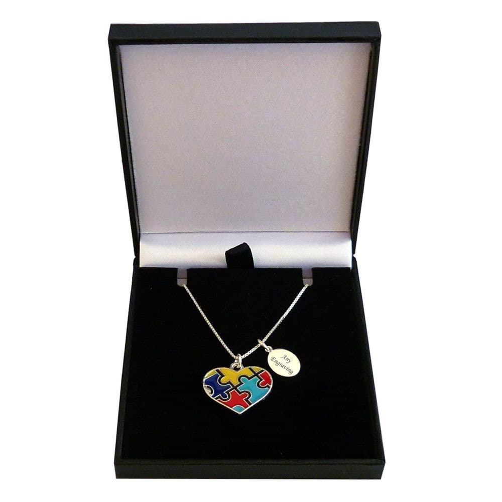 Personalised, Autism Awareness Jigsaw Pendant Necklace Someone Remembered