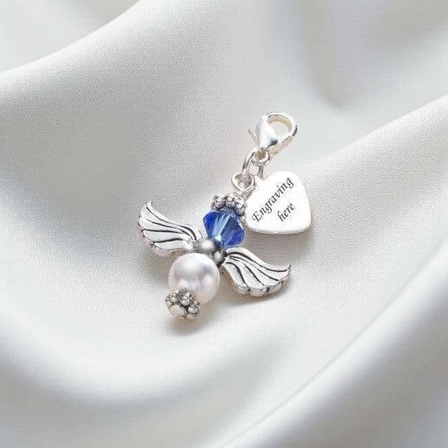 Personalised Birthstone Guardian Angel Charm | Someone Remembered