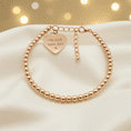 Personalised Bracelet in Rose Gold Beads with Engraving | Someone Remembered