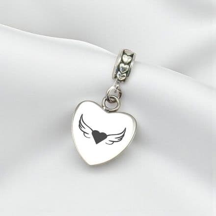 Personalised Memorial Charm with Angel Wings