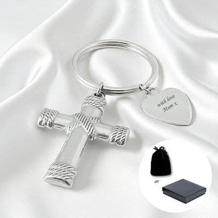 Personalised Memorial Cross Keyring