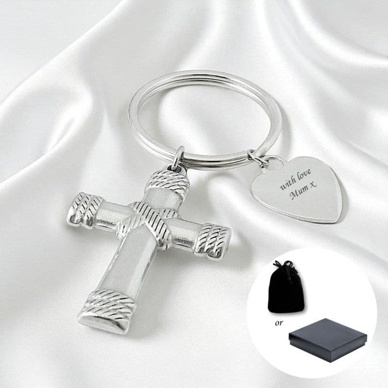 Personalised Memorial Cross Keyring | Someone Remembered