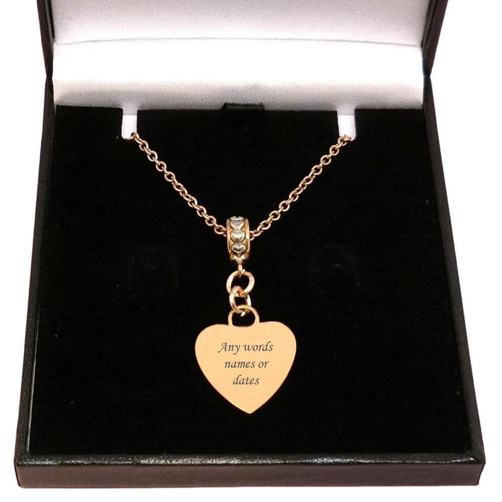 Personalised Necklace with Engraving in Rose Gold with Silver