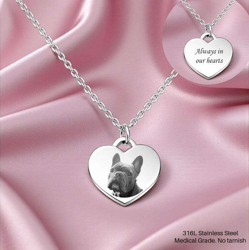 Personalised, Pet Photo Pendant, Engraved Sympathy Gift| Someone Remembered