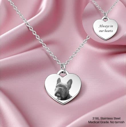 Personalised, Photo Pendant, Engraved Pet Loss Sympathy Gift