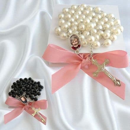 Personalised Rosary Beads with Your Photo, Necklace, Prayer Beads