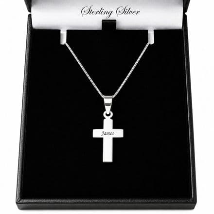 Personalised Silver Cross Necklace