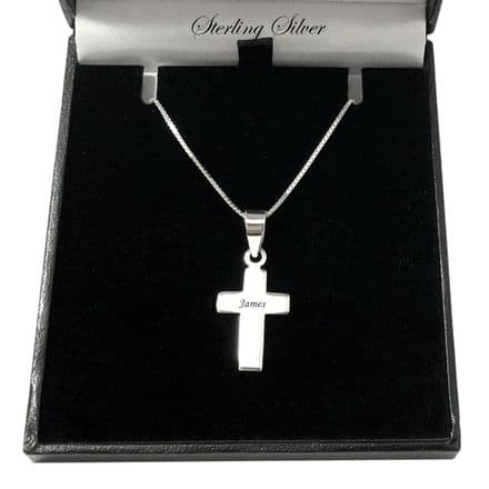 Personalised Silver Cross Necklace