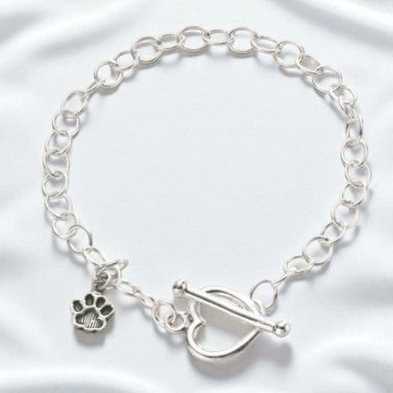 Pet Loss Charm Bracelet, Stg Silver