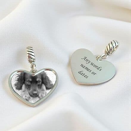 Pet Loss Charm with Engraving, Sterling Silver