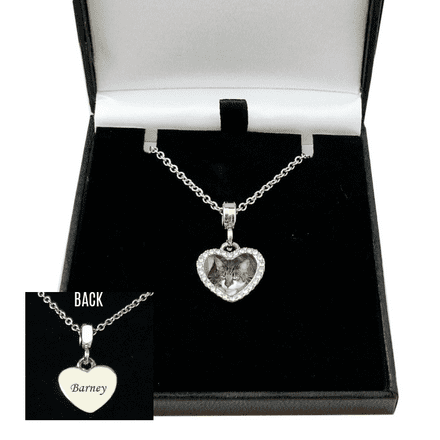 Pet Loss Memorial Necklace with Photo Heart Pendant