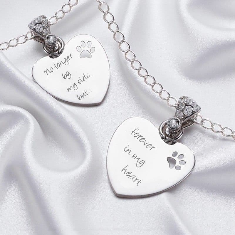 Pet Loss Necklace with Crystal Bail | Someone Remembered
