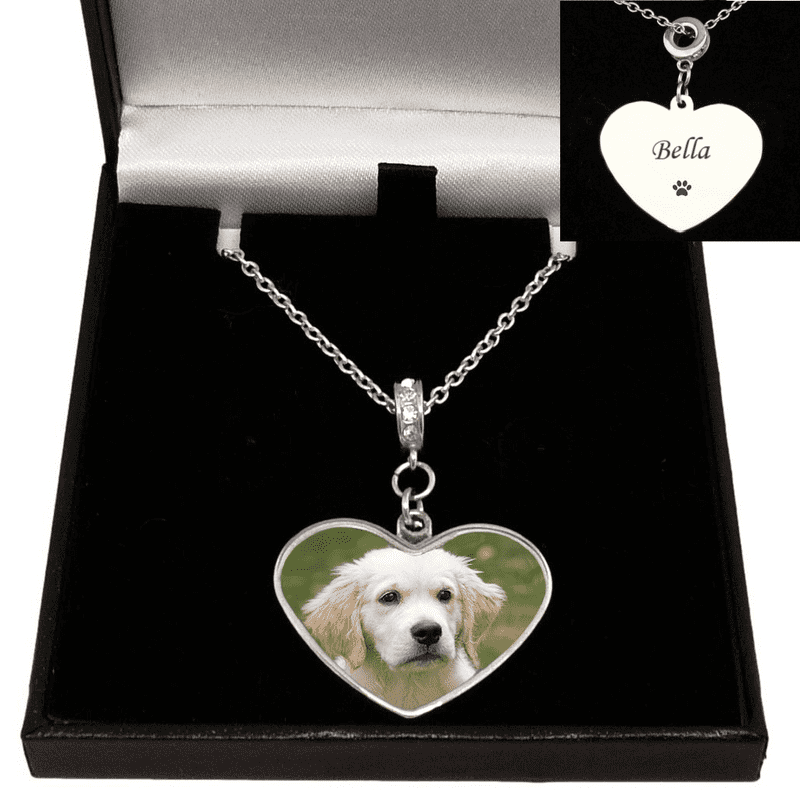 Pet Loss Necklace with Photo and Engraving| Someone Remembered