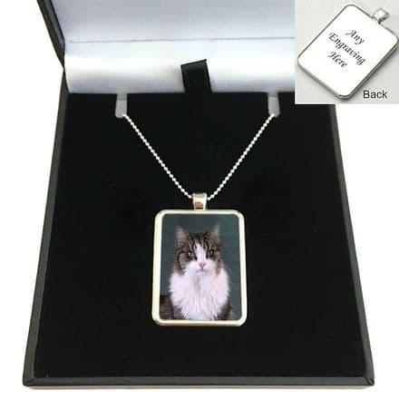 Pet Loss Photo Necklace on Sterling Silver Chain