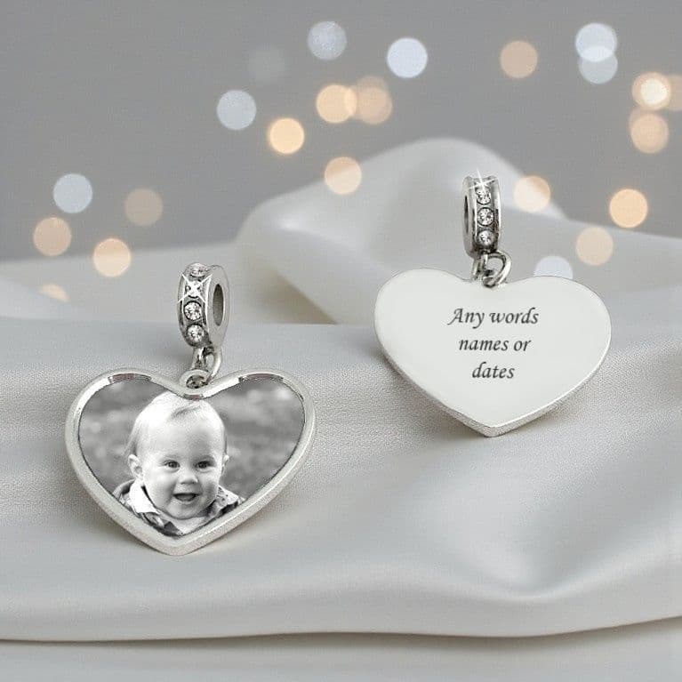 Photo Heart Charm for European Bracelets| Someone Remembered
