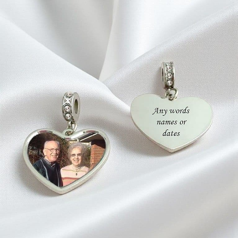 Photo Heart Charm for European Bracelets| Someone Remembered