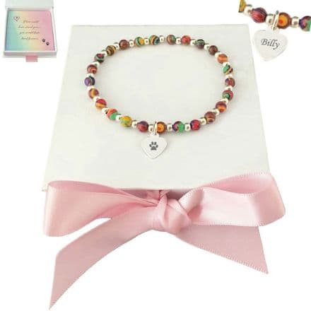 Rainbow Bridge Bracelet with Engraved Tag