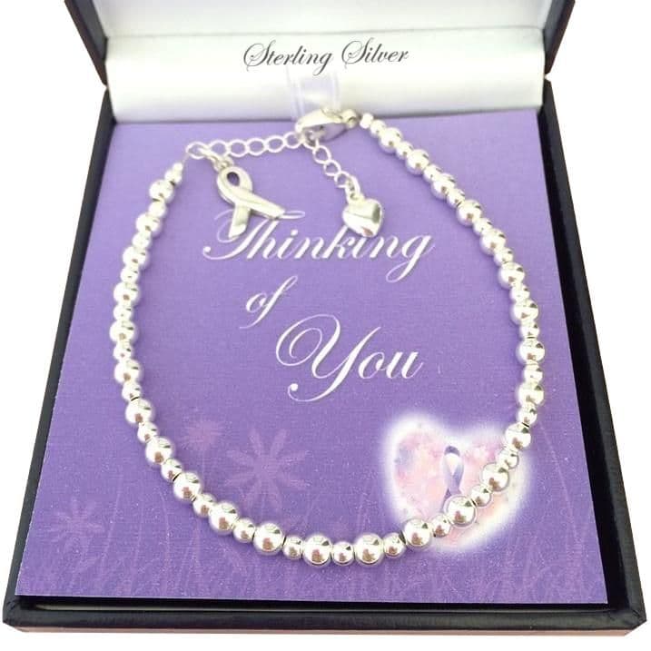 Silver Awareness Ribbon Charm Bracelet | Someone Remembered