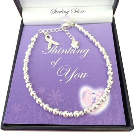 Silver Awareness Ribbon Bracelet