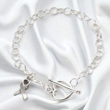 Silver Awareness Ribbon Charm Bracelet