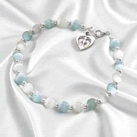 Silver Footprints on your Heart Bracelet