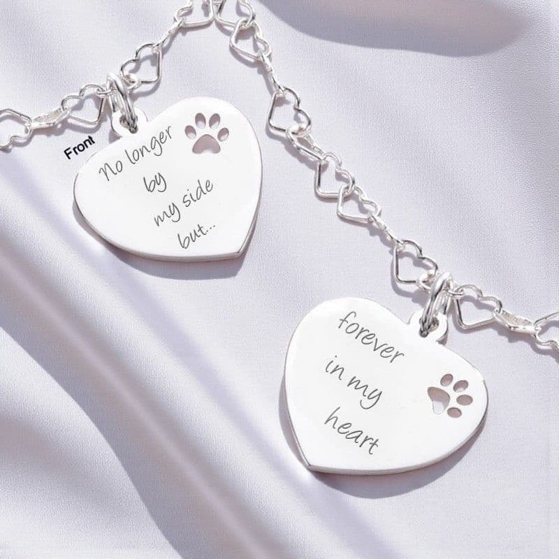 Silver Hearts Pet Loss Necklace | Someone Remembered