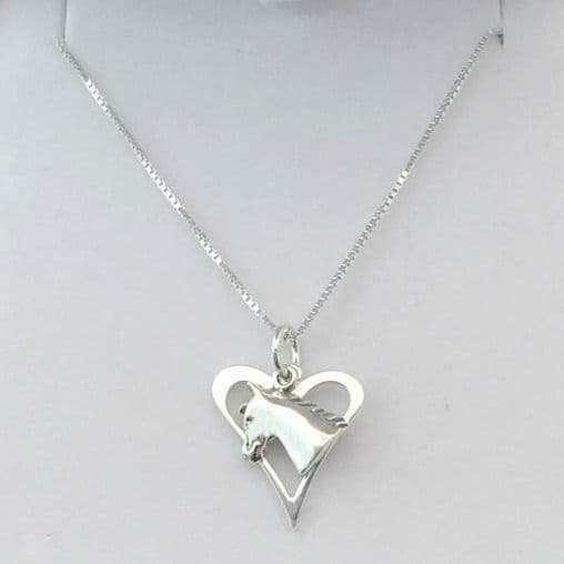 Silver Horse Over Heart Memorial Necklace | Someone Remembered