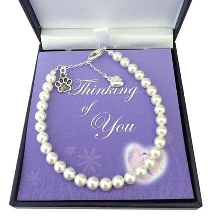 Silver Paw Pet Loss Bracelet