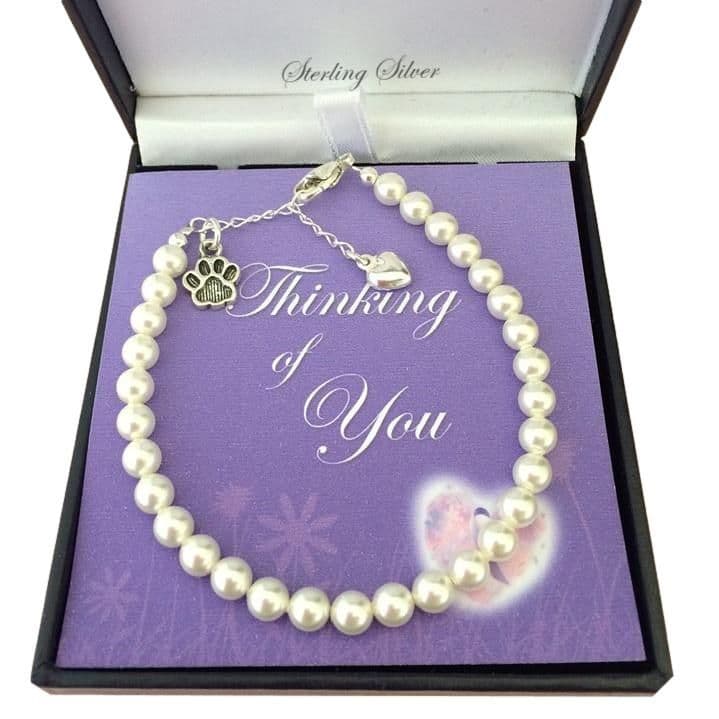 Silver Paw Pet Loss Bracelet | Someone Remembered