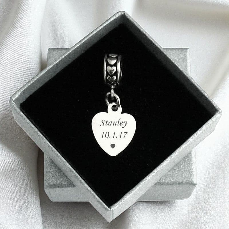 Small Memorial Heart Charm with Personalised Engraving | Someone Remembered