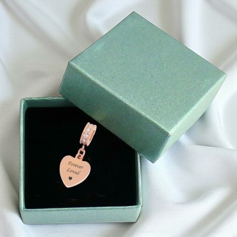Small Memorial Heart Charm with Personalised Engraving | Someone Remembered