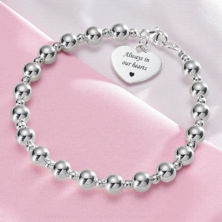 Sterling Silver Bracelet with Personalised Engraving, 925 Silver