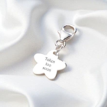 Taken Too Soon, Memorial Charm, Sterling Silver