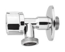 03NB010 Llave paso agua lavadora escuadra 1/2" a 3/4" Válvula cierre de latón