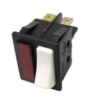 14AG003 Interruptor de balancín unipolar con piloto luminoso rojo 4 faston