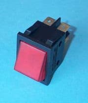 14AG049 Pulsador bipolar color rojo 4 faston Luminoso color rojo 16 amperios