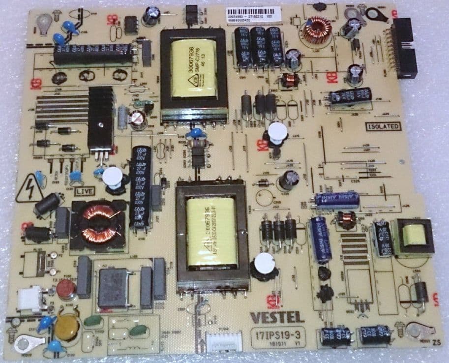 Carte D'Alimentation TV VESTEL 17IPS19-3 (PSU-1075s38860) Pour Philips 32PFL2807H/12