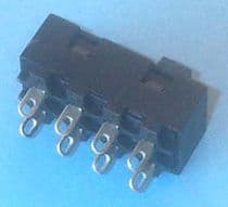 49HF025 Conmutador a cursor micromax 3 posiciones y 8 terminales, 30x15mm