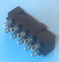 49HF026 Conmutador a cursor micromax 4 posiciones y 10 terminales, 37x15mm