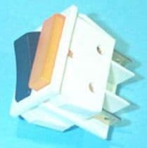 49HF063 Interruptor de balancín unipolar con piloto luminoso ambar 5 faston