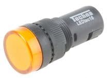 9092480 Piloto panel indicador luminoso LED naranja redondo 230Vac