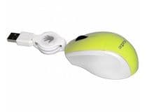 ACI-131V Ratón óptico con cable USB rectractil Color verde limón