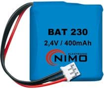 BAT-230 Bateria Ni-Cd 2,4V/300mAh, 3 contactos