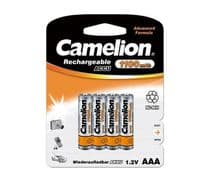 BAT-376 Baterias pilas recargables NI-MH CAMELION LR3/AAA 1,2V/1100mAH Blister 4 unidades